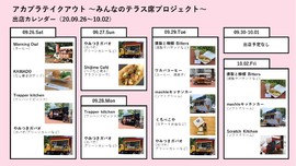 アカプラテイクアウト ～みんなのテラス席プロジェクト～　出店予定