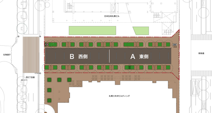 札幌市北3条広場詳細マップ